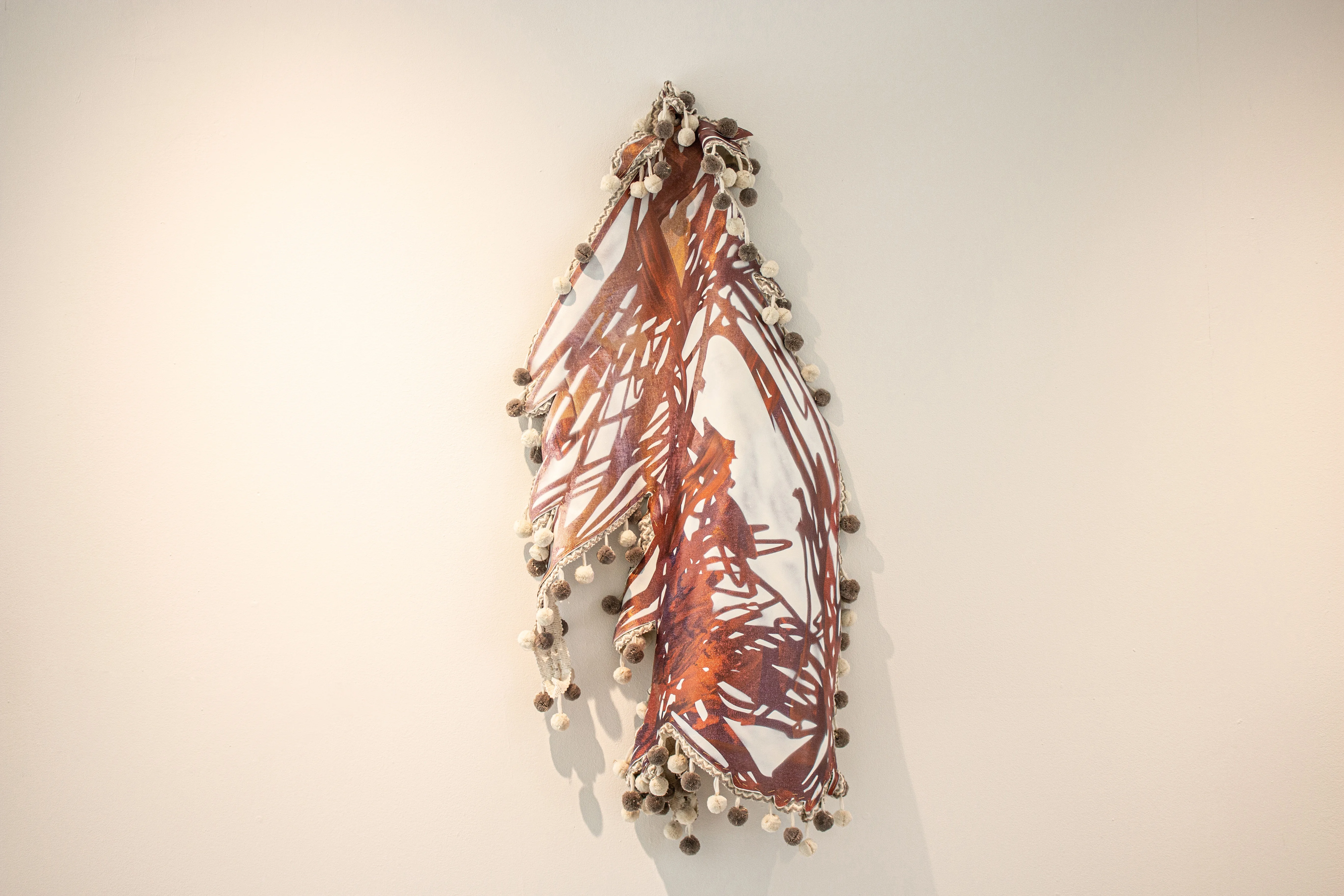 The Quality of Being Soft, 2021. Mixed media on cut canvas. Installation view.